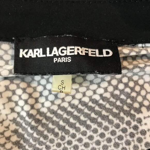 Karl Lagerfeld Stunning Black & White Button Down Shirt Size S - Picture 7 of 7